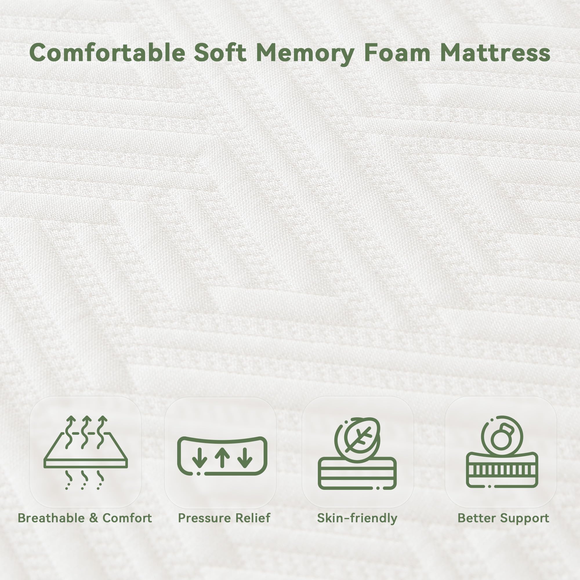 Comfortable Soft Memory Foam Mattress

- Breathable & Comfort
- Pressure Relief
- Skin-friendly
- Better Support