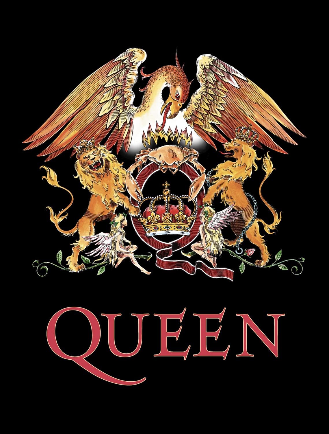 PopMarket - Queen - Rocksax - Queen - Crest - Sherpa Fleece Blanket (60 in x 80 in) - Multicolor