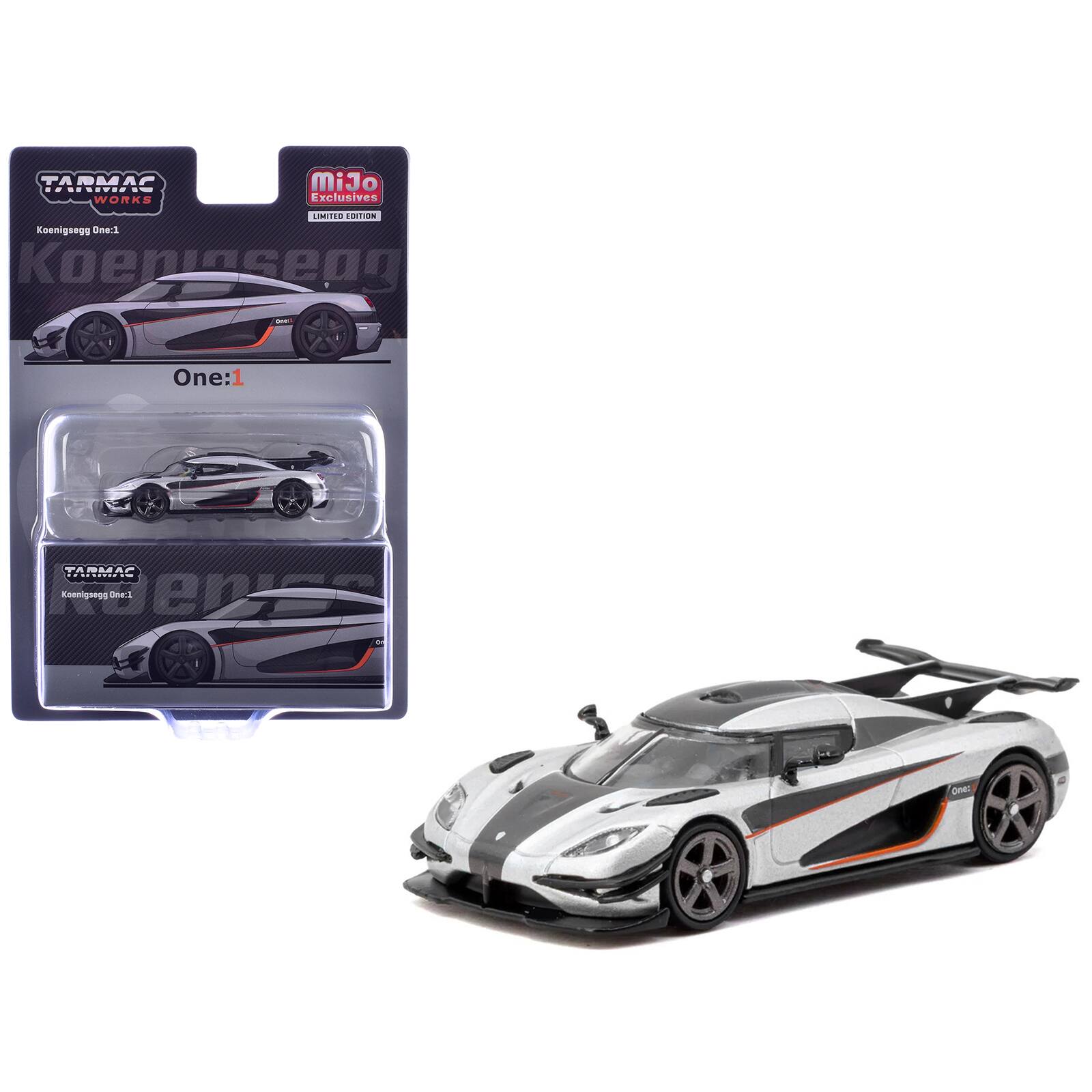"Koenigsegg One:1 Silver Metallic with Black Stripes ""Global64"" Series 1/64 Diecast Model Car by Tarmac Works" price history on PriceWatchPro