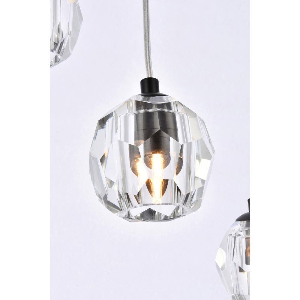 Alt View 5. Elegant Lighting - Eren 5 lights Black pendant - Black.