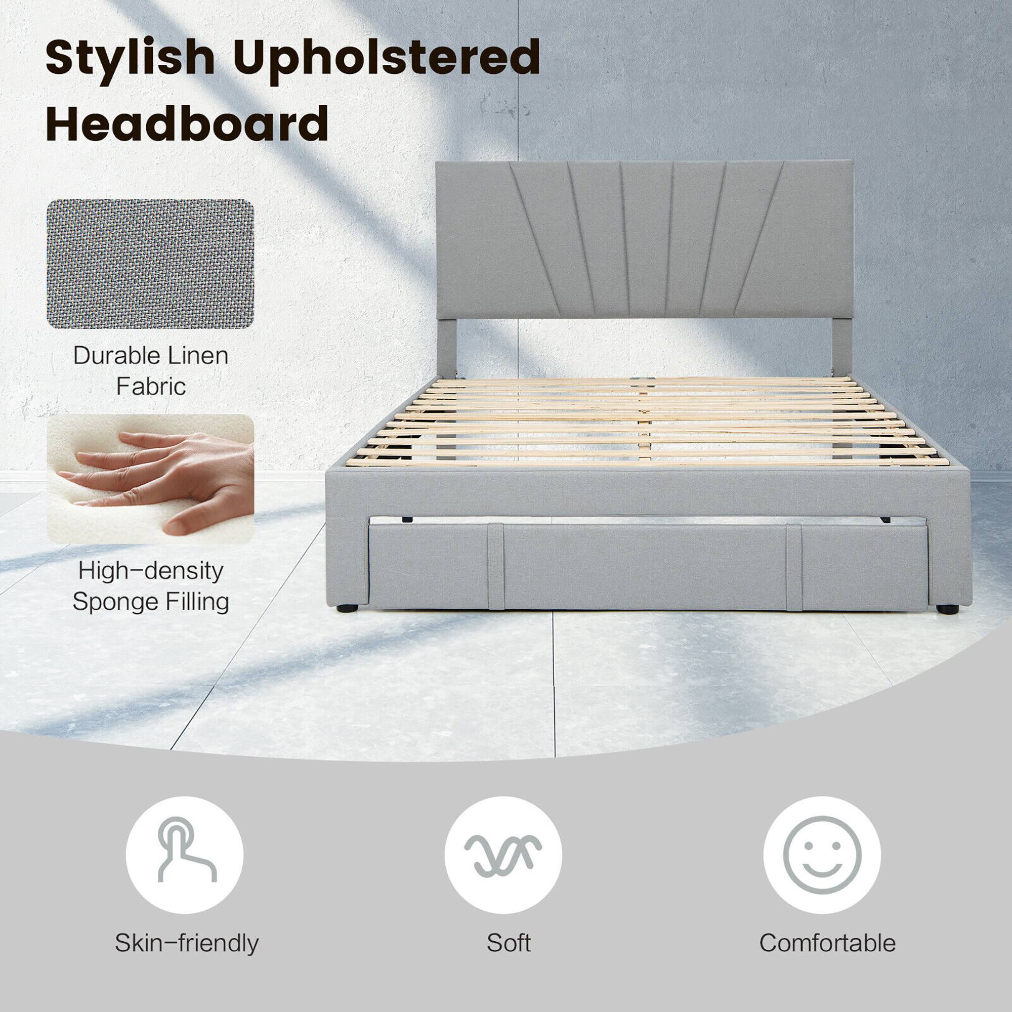 Stylish Upholstered Headboard

- Durable Linen Fabric
- High-density Sponge Filling

- Skin-friendly
- Soft
- Comfortable