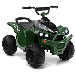 SlickBlue - 12V Kids Ride-On ATV with High/Low Speed Settings and Comfortable Seat - Army Green