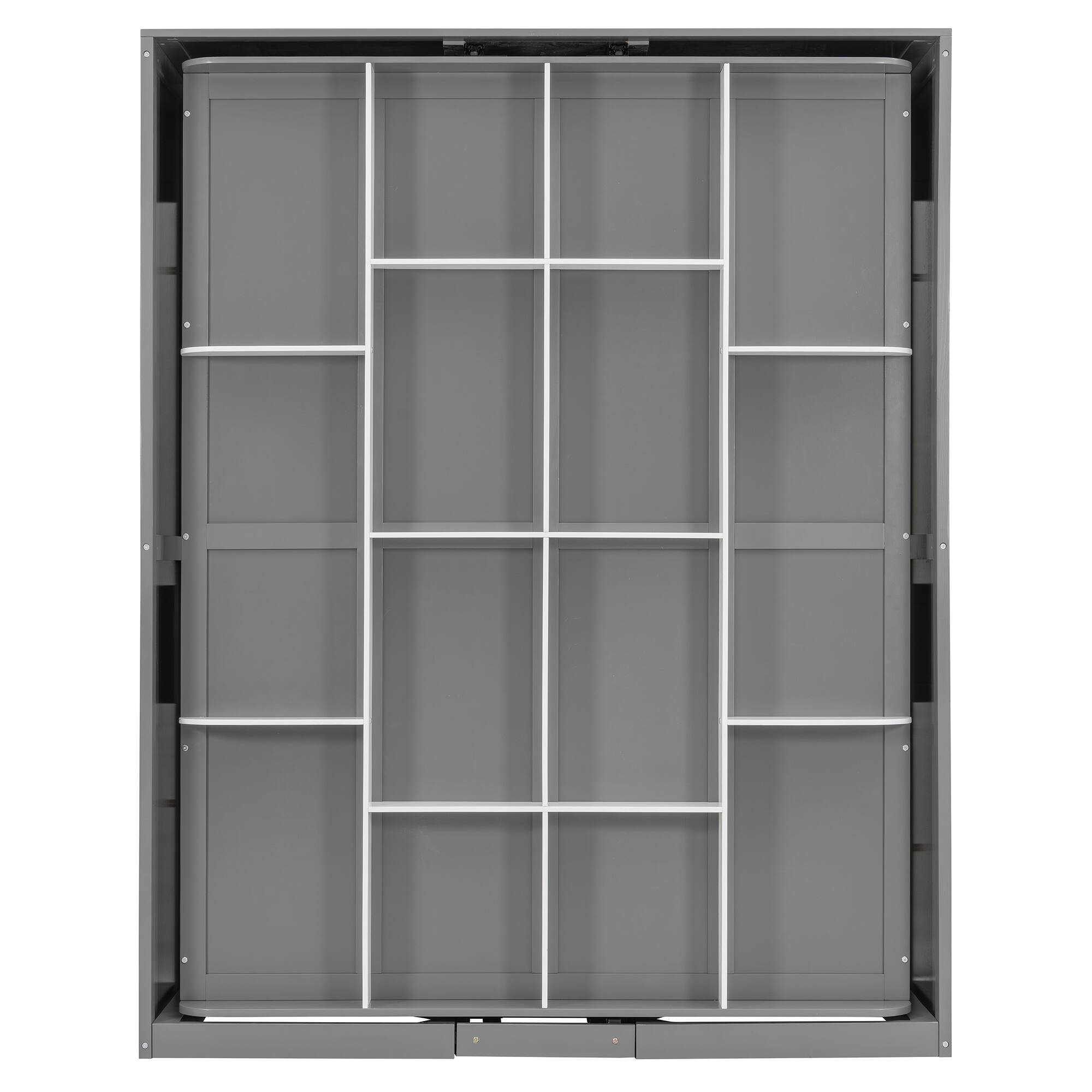 Alt View 4. Anysun - Rotating Queen Murphy Bed - Hidden Storage Racks, Space-Saving Multifunctional Wall Bed for Home Office & Small Rooms - Gray.