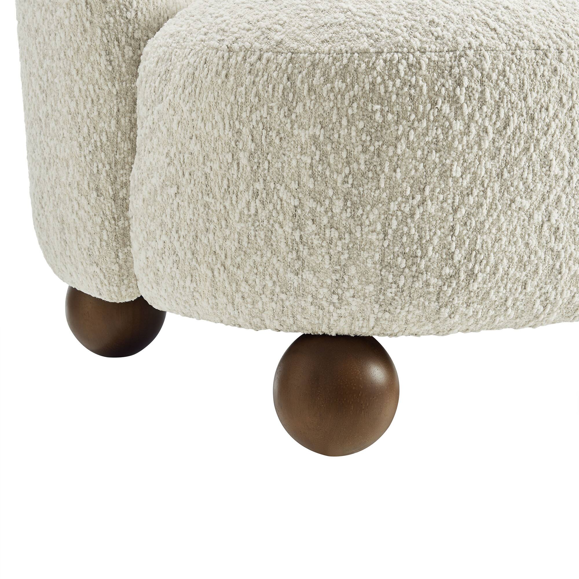 Alt View 5. Modway - Monroe Boucle Fabric Accent Chair by Modway - Pearl Walnut.