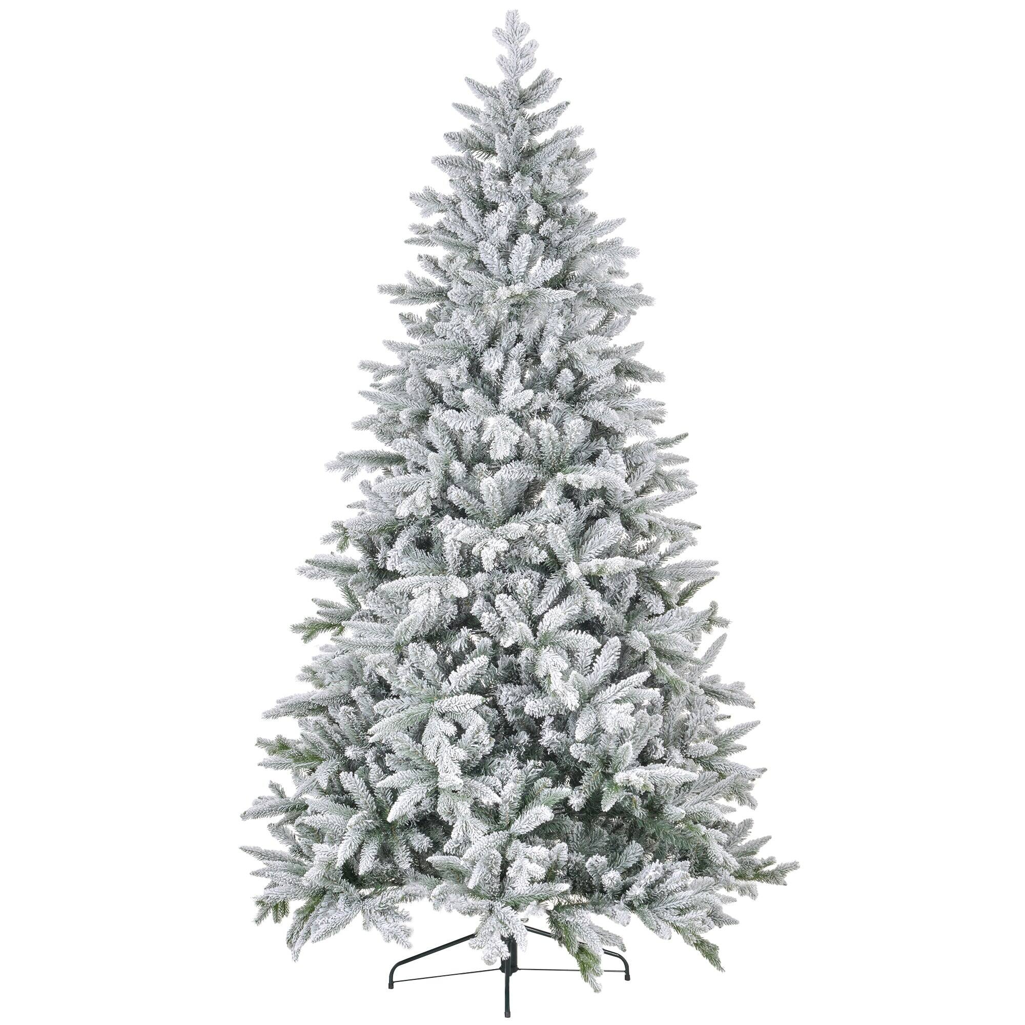 Alt View 5. Hivvago - 8ft Snow Flocked Artificial Christmas Tree with 2003 Tips - Green.