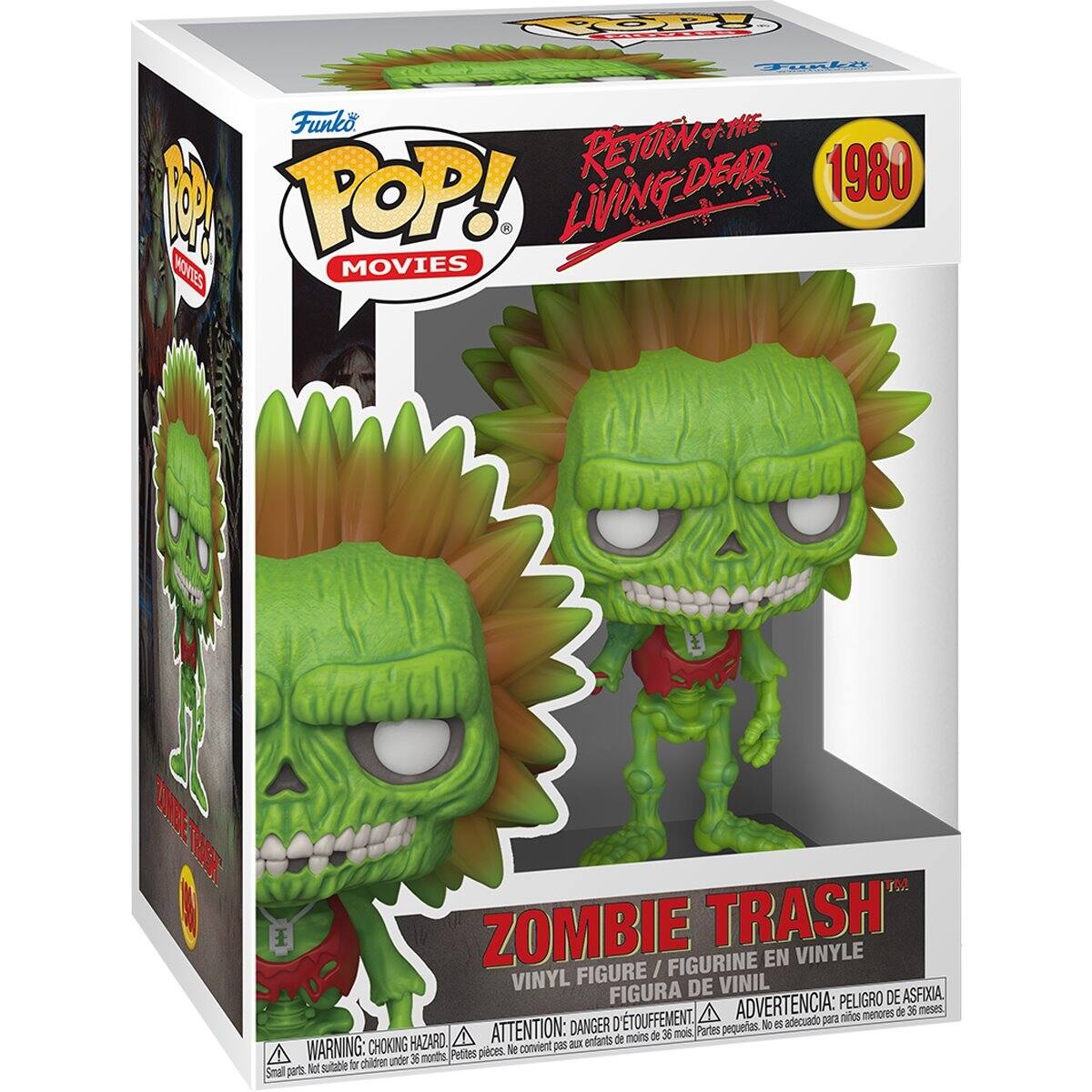 Rp YO Funko THE RETURN of POP! LIVING-DEAR 1980 MOVIES TRNIZ ROER 1 ZOMBIE TRASH FIGURINE EN VINYLE FIGURE / VINYL DE VINIL FIGURA ADVERTENCIA: PELIGRO DE ASFIXIA A menores de 36 meses D'TOUFFEMENT. adecuado para mios ATTENTION: DANGER pequeras. No menos de 36 mois Partes HAZARD. Du entants de WARNING: CHOKING Petites pices. convient ps chidren under 36 norths Not suitable for Smal parts