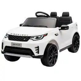 Qaba - Electric Car for Kids, Licensed Land Rover Ride on Car with Parent Remote, Soft Start - White