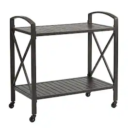 Crosley Furniture - Kaplan Metal Outdoor Bar Cart - Oil-Rubbed Bronze