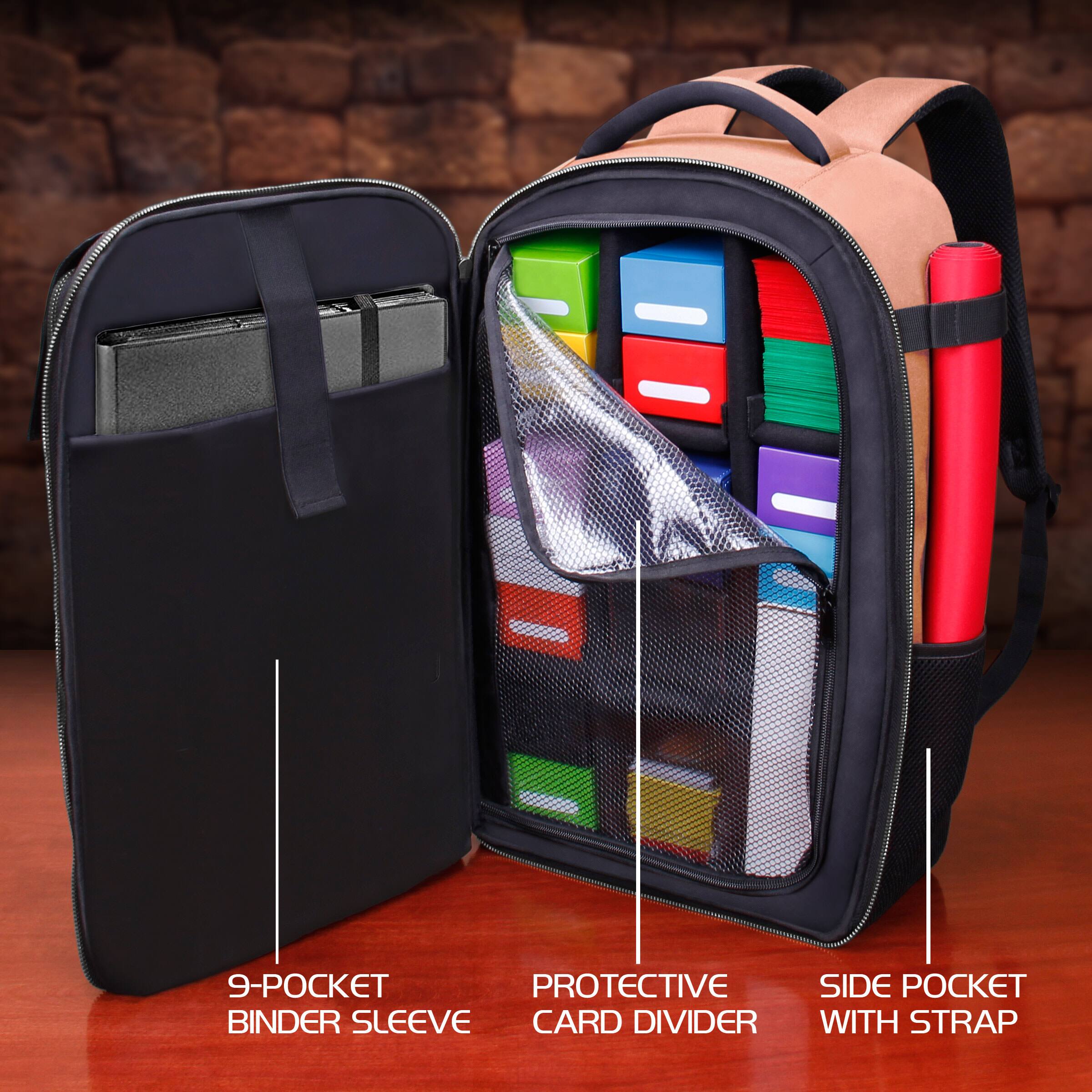 9-Pocket Protective Binder Sleeve Card Divider Side Pocket with Strap
