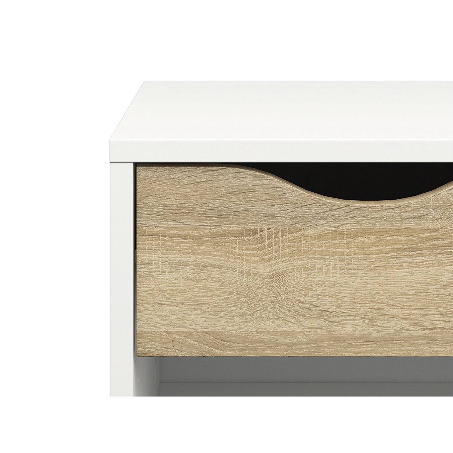 Alt View 1. Hivvago - Hivvago Modern Mid Century Style End Table Nightstand - White/Oak.