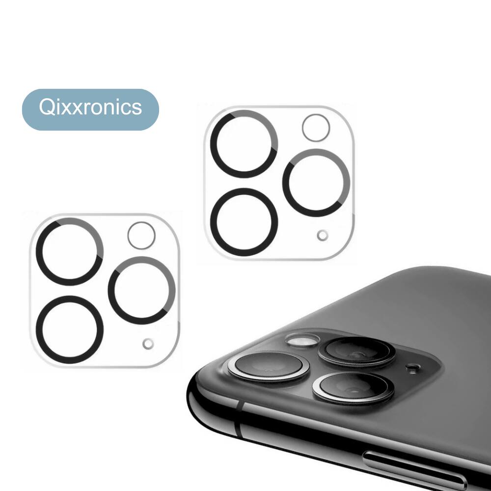 Front. Qixxronics - 2pack Camera Lens Protector for iPhone 11 Pro Camera Lens Shield Tempered Glass Lens Cover for iPhone 11 Pro - Clear.