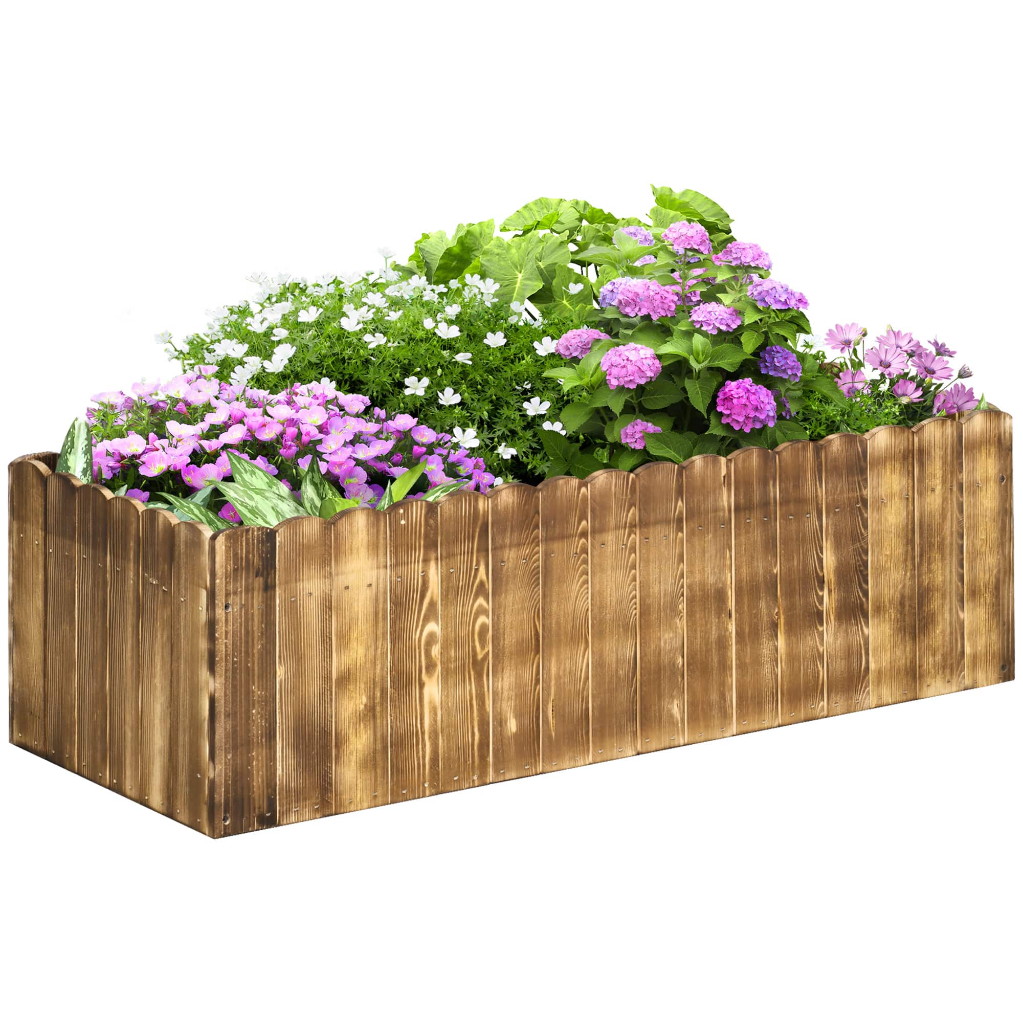 Outsunny - 40" x 16" x 12" Raised Garden Bed, Raised Planter Box, Wooden Planter Raised Bed - Brown