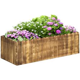 Outsunny - 40" x 16" x 12" Raised Garden Bed, Raised Planter Box, Wooden Planter Raised Bed - Brown