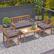 Alt View 4. Costway - 4 PCS Wood Patio Furniture Set with Soft Seat Cushions Solid Acacia Wood Frame - Gray,Natural.