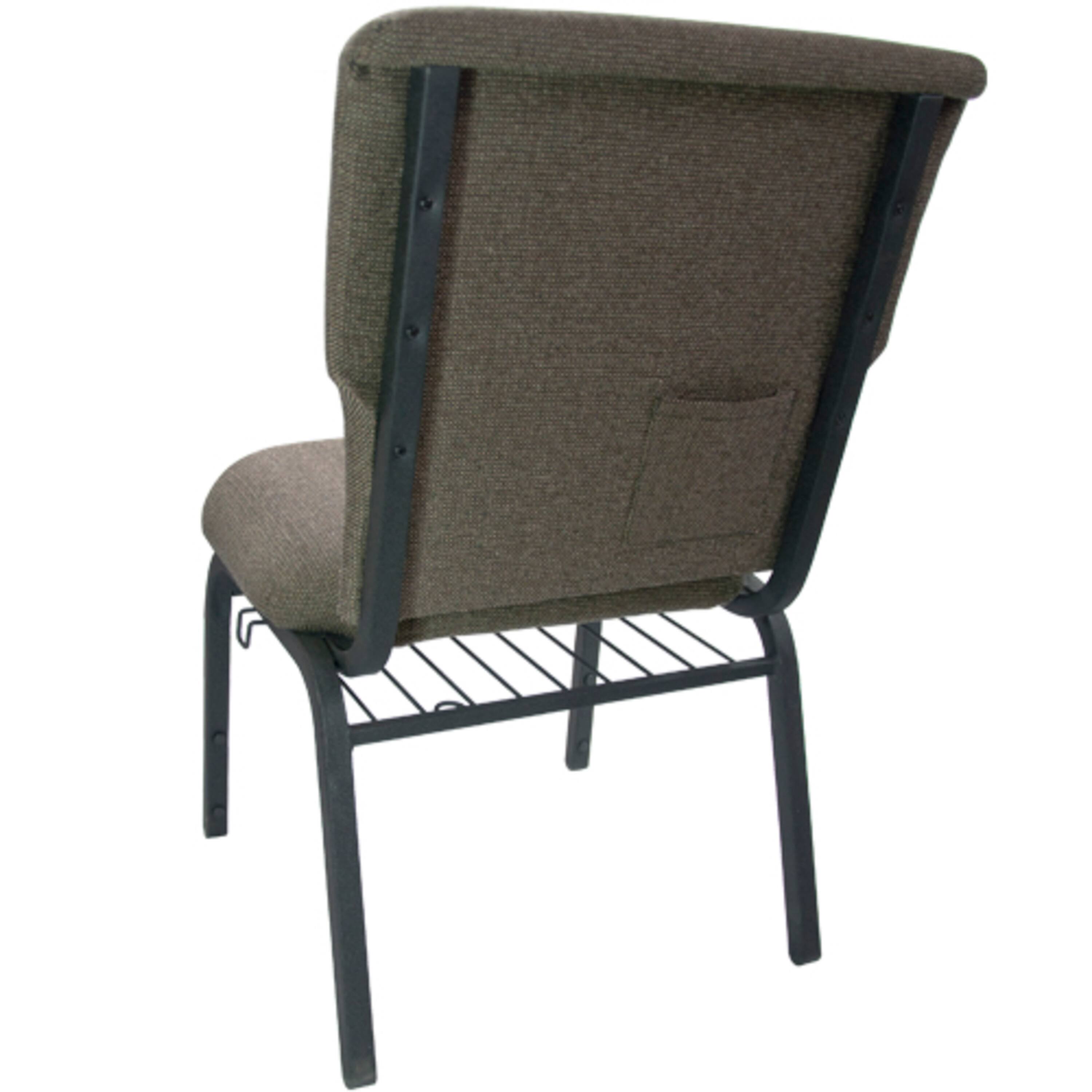 Alt View 2. Emma + Oliver - Discount Church Chair - 21 in. Wide - Jute Fabric/Black Frame.