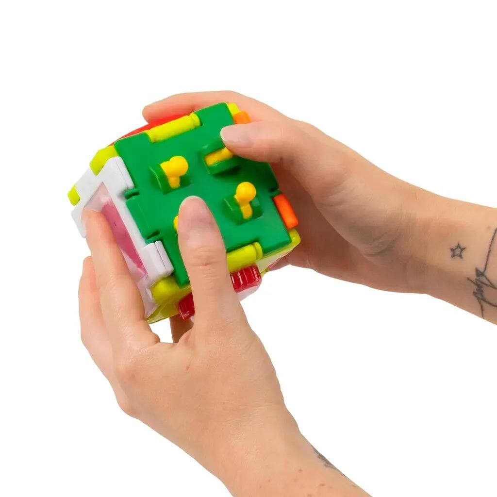 Left. One For Fun - Super Sensory Square 6-Sided Fidget Cube, Pocket Stress Relief and Focus Toy for All Ages - Multicolor.