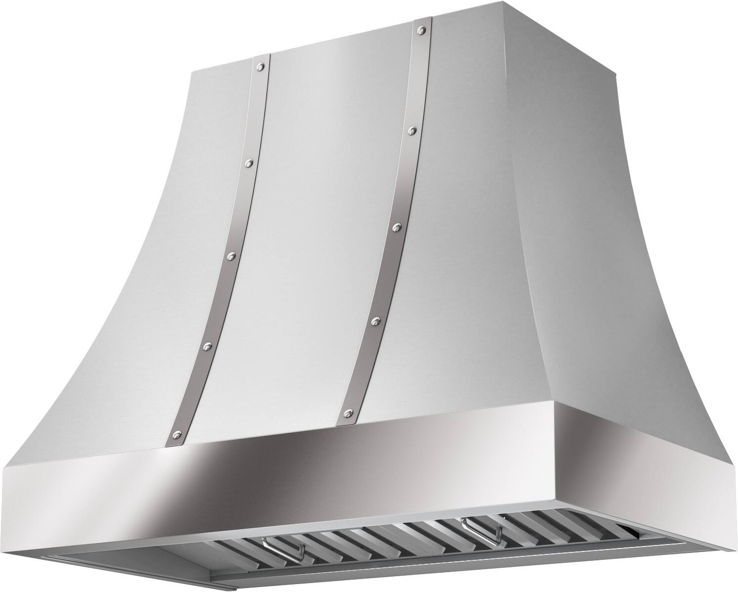 Angle. Zephyr - Alto 36 in. Convertible Wall Mount Custom Range Hood - Stainless Steel.
