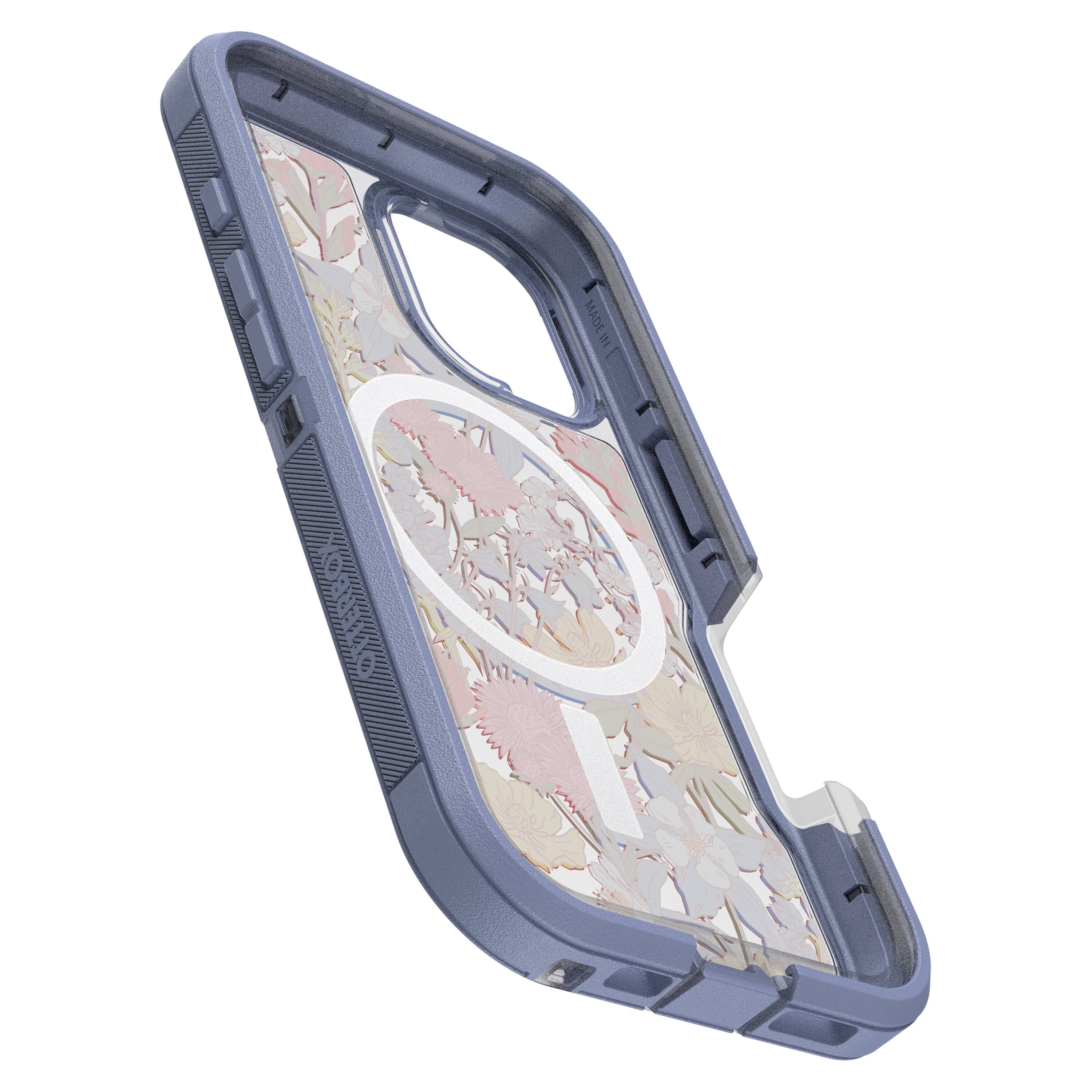 Left. OtterBox - Defender Series Pro XT Hard Shell for MagSafe for Apple iPhone 16 - Wildflowers.