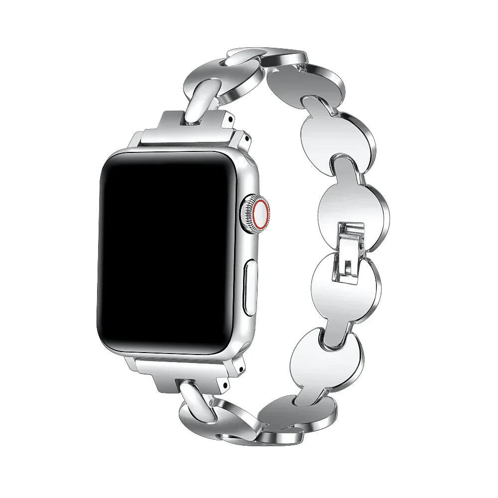 Front. Posh Tech - Sunny Metal Band for Apple Watch - Silver.