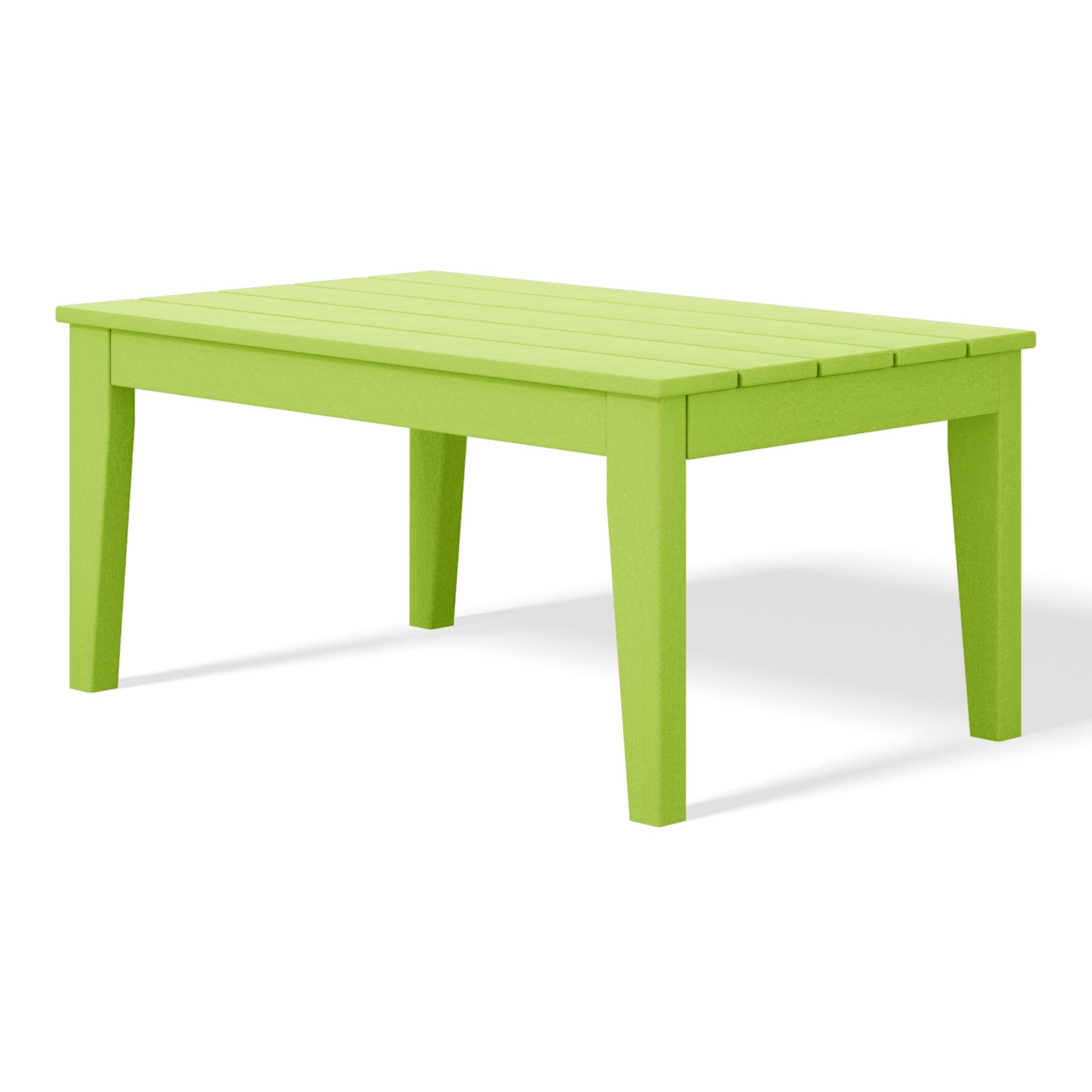 Alt View 1. WestinTrends - WestinTrends Malibu Low Outdoor HDPE Patio Rectangle Coffee Table - Lime.