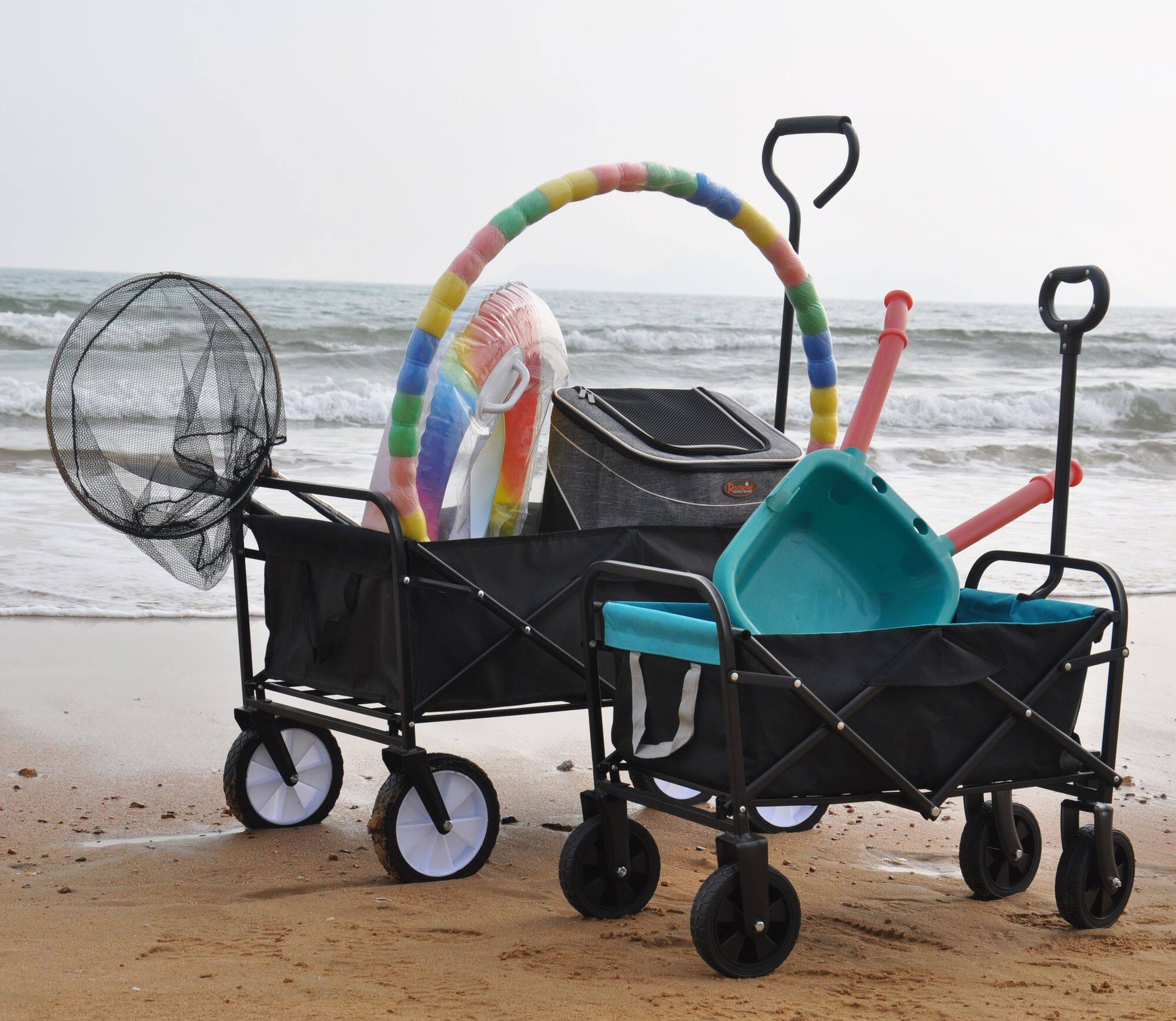 Alt View 6. Loheer - Loheer Folding Wagon Heavy Duty Utility Cart Collapsible Outdoor Beach Cart Garden Grocery Wagon.