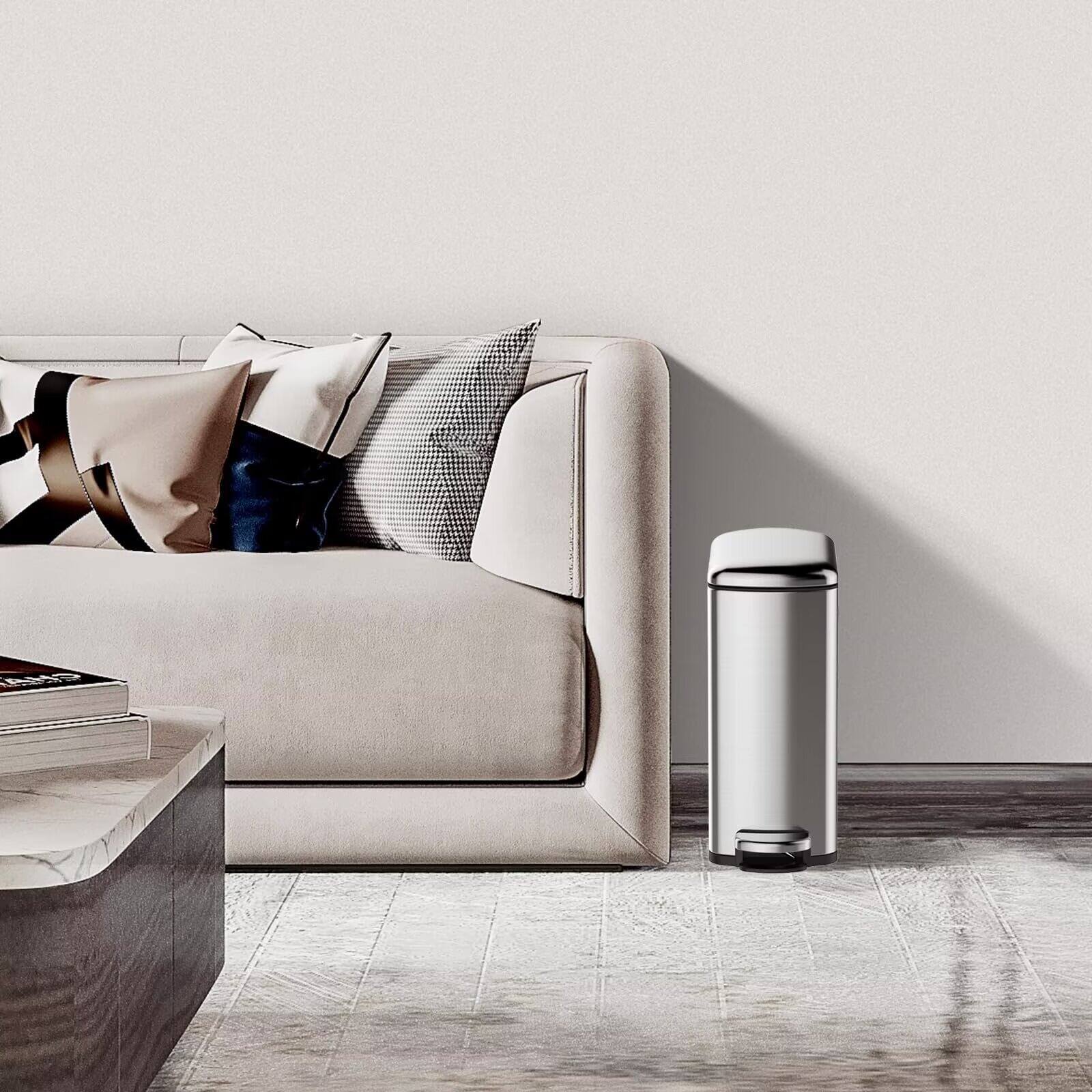 Alt View 4. Babevy - Stainless Steel Waste Bin Kitchen Trash Can Set 13.2 Gal and 2.11 Gal for Bathroom Bedroom Kitchen.