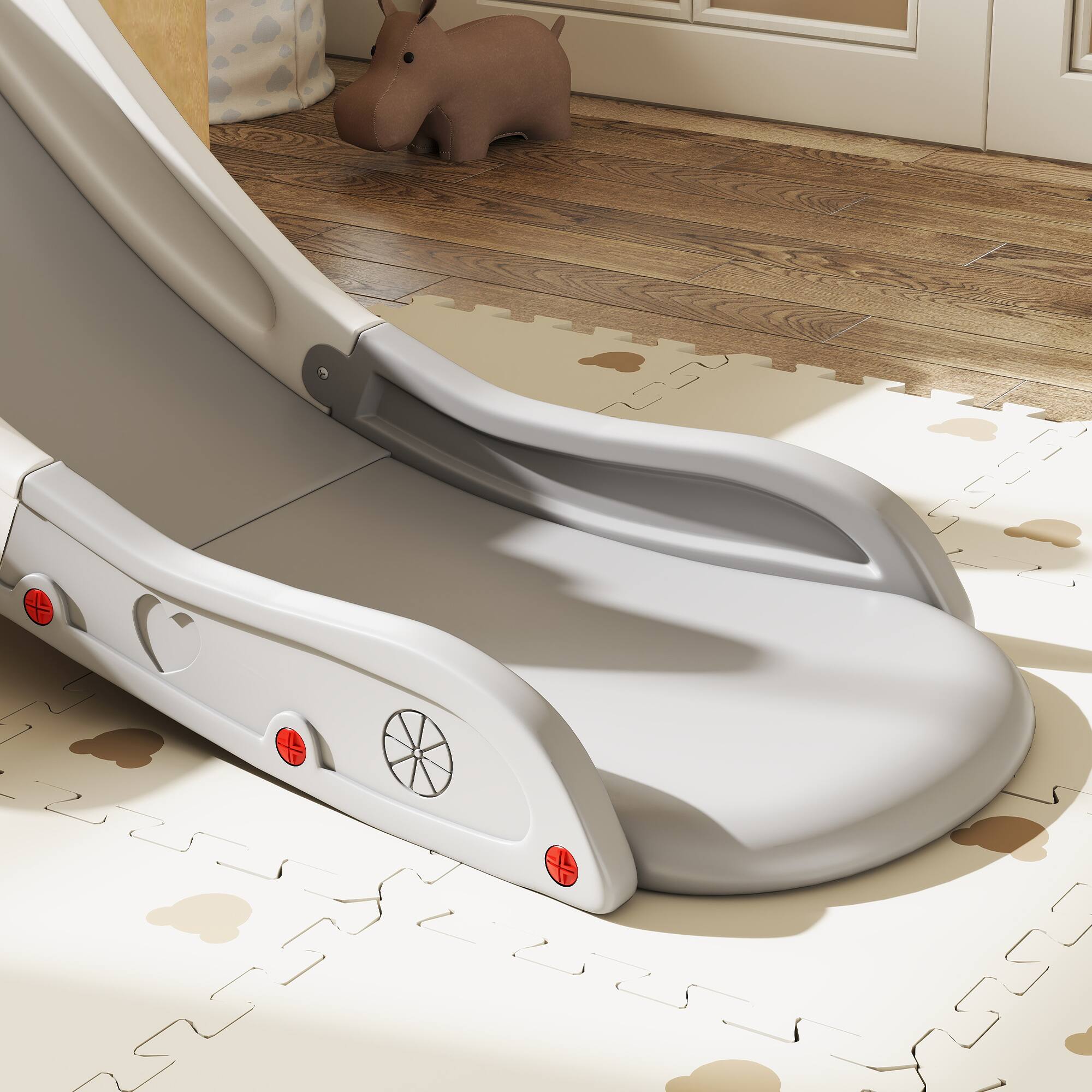 Alt View 7. Qaba - Length Toddler Slide for Bed, Sofa - Gray.