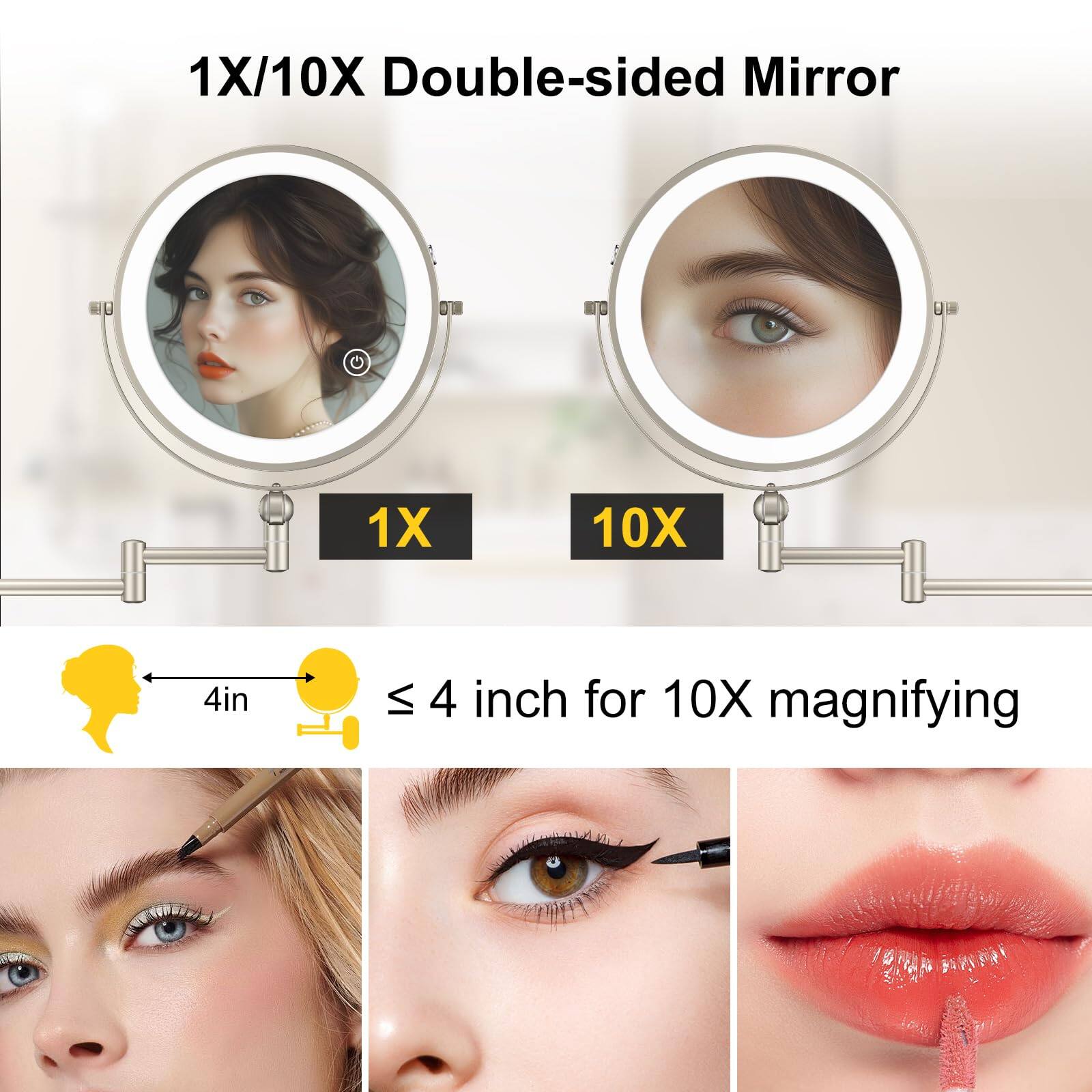 1X/10X Double-sided Mirror

1X 10X

≤ 4 inch for 10X magnifying