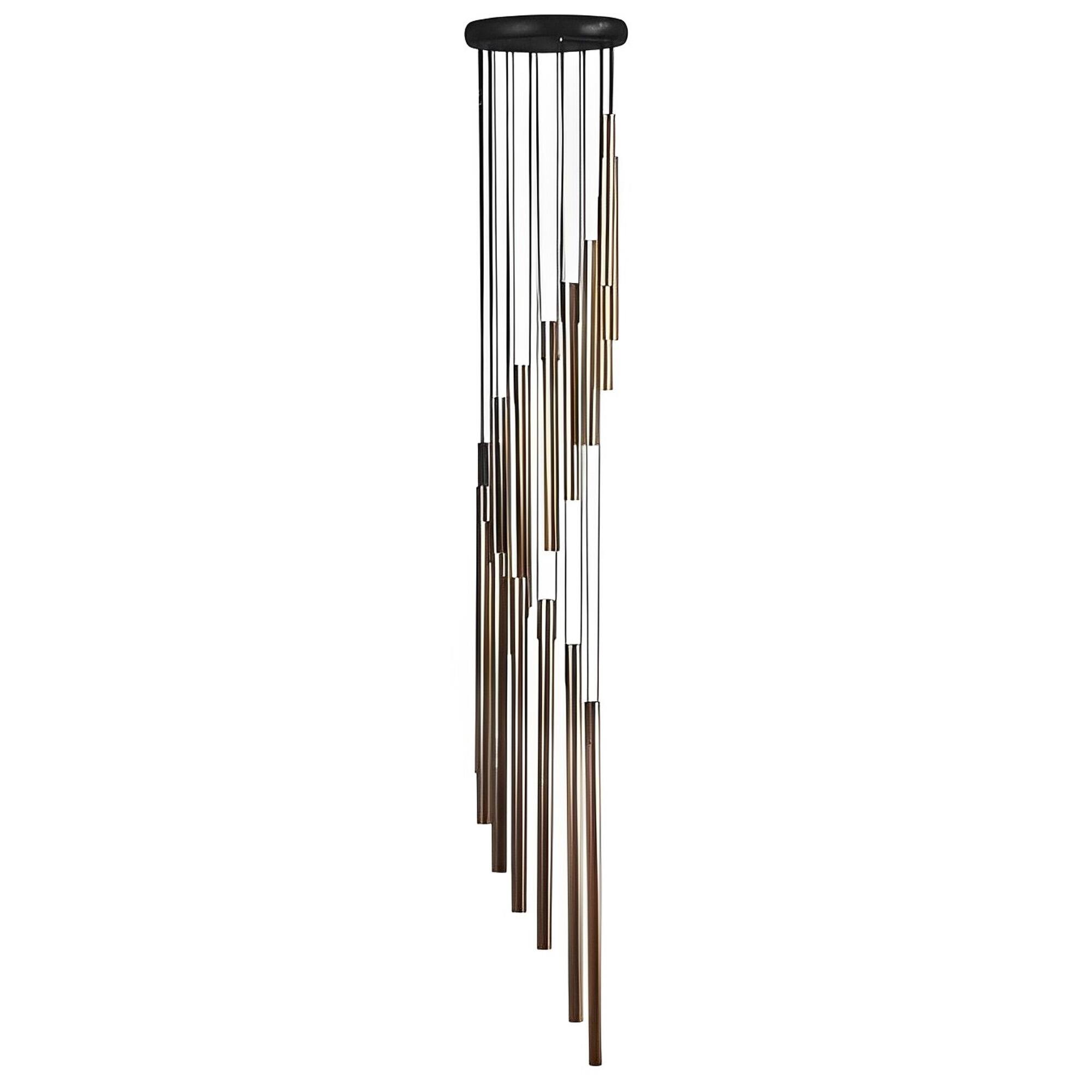 FC Design - 37" Long Wood Top Spiral Silver Wind Chime Outdoor Patio or Garden Hanging Decoration - Multi-Color