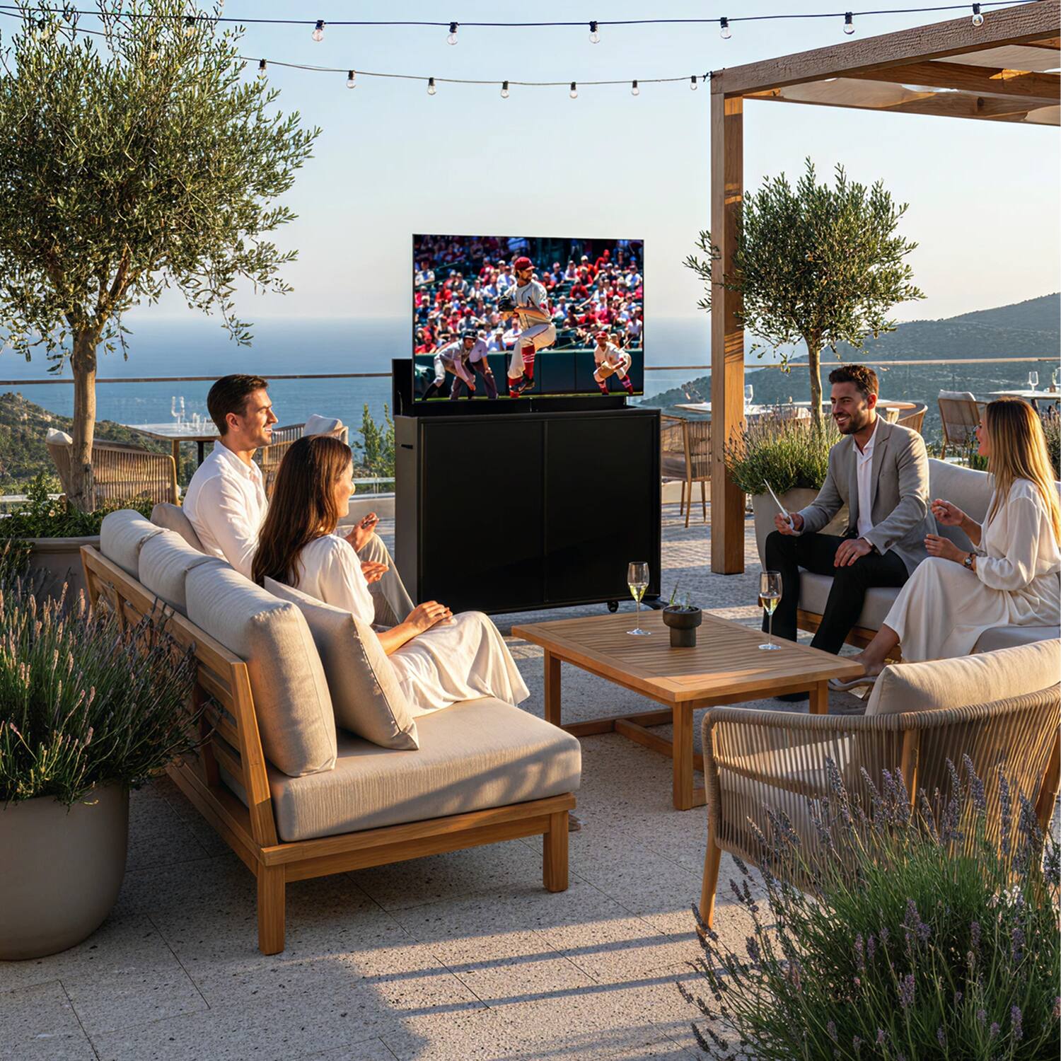 Alt View 8. Apollo Enclosures - Outdoor TV Lift Cabinet for up to 55" TVs - Black.