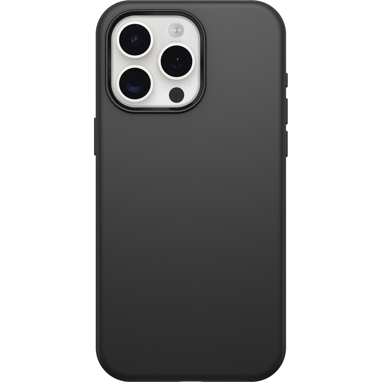 Front. OtterBox - Symmetry Series Hard Shell for MagSafe for Apple iPhone 15 Pro Max - Black.