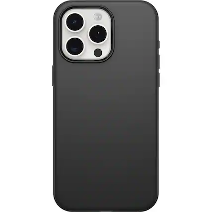 Front. OtterBox - Symmetry Series Hard Shell for MagSafe for Apple iPhone 15 Pro Max - Black.