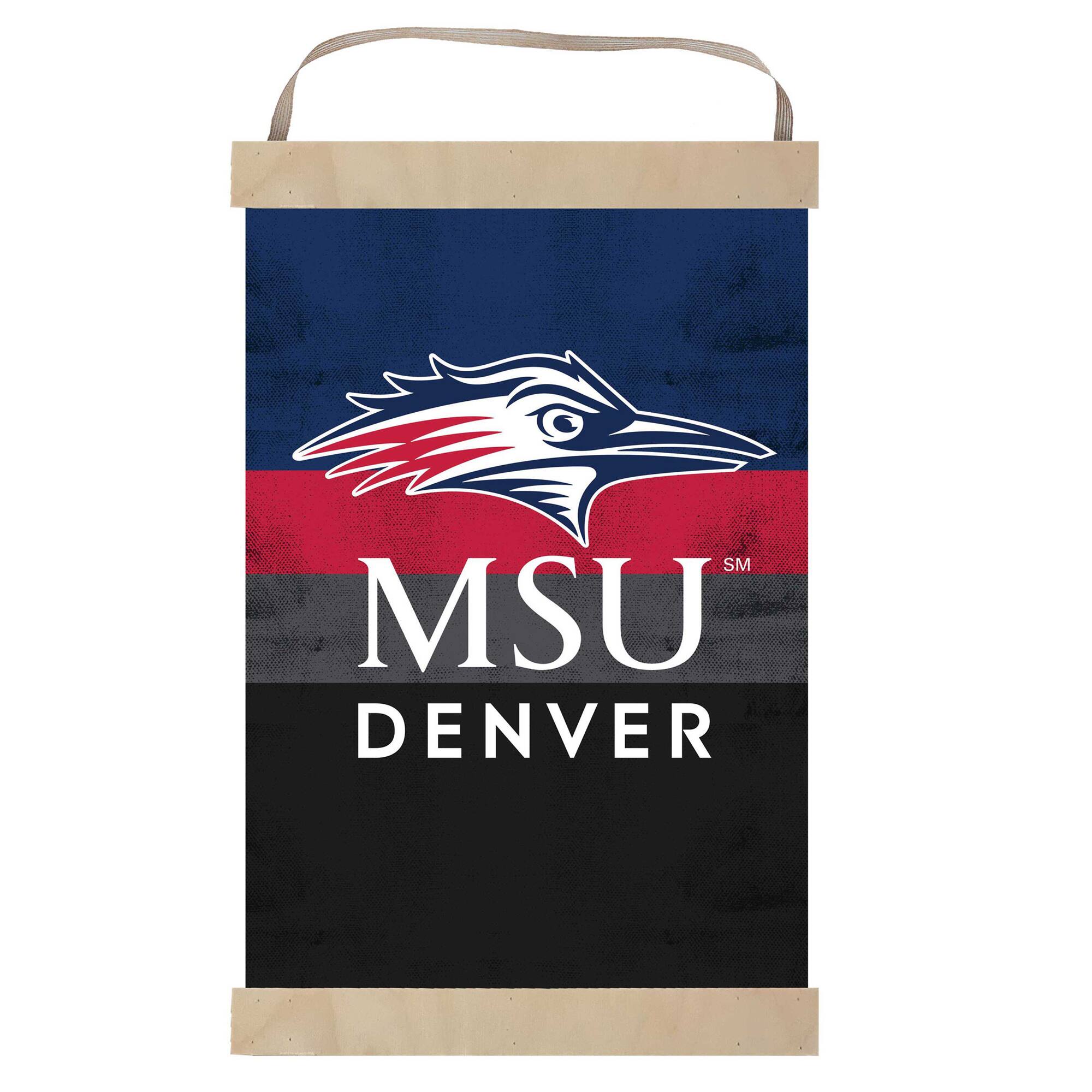 MSU Denver Roadrunners 12'' x 20'' Retro Logo Banner Sign