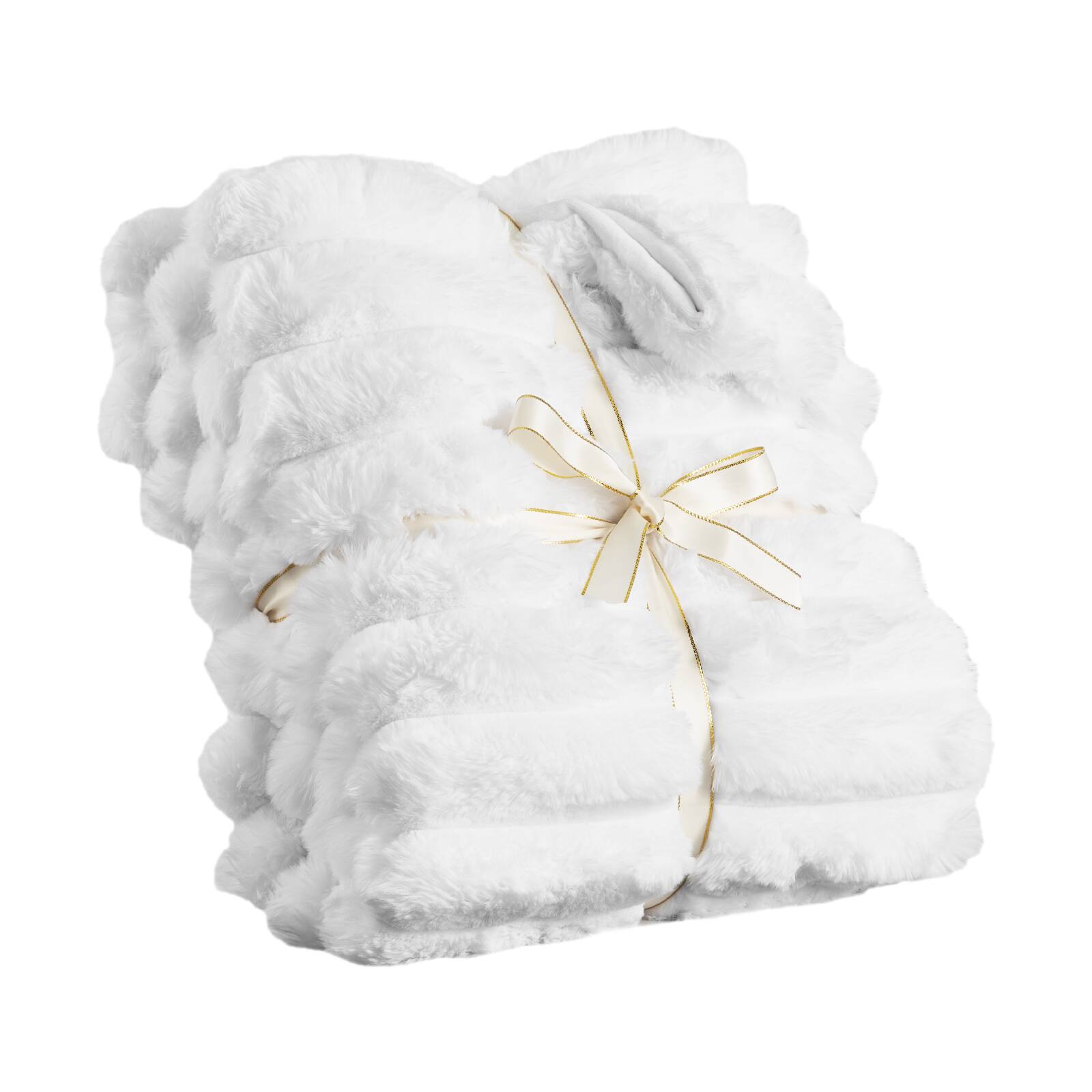 Alt View 5. VEVOR - Throw Blanket, 50 x 60 Inches / 1270 x 1524 mm, Faux Fur Cozy Throw Blankets, Cute Small Fuzzy Throws - White.