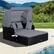Alt View 1. Costway - Patio Rattan Daybed Lounge Retractable Top Canopy Side Tables Cushions - Grey.
