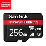 SANDISK - 256GB microSD Express Memory Card, Works with Nintendo Switch 2, R/W up to 880/650MB/s