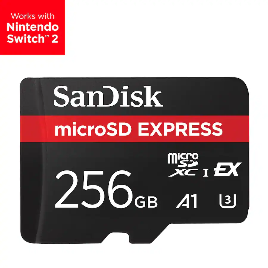 SanDisk Express 256GB microSD PCIe NVMe UHS I Memory Card