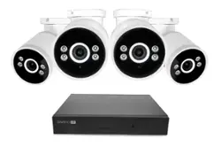 Swann - AdvancedX Wired NVR 4K Security Camera System, 8 CH, 4 PoE Cameras Outdoor, 1TB, Color Night Vision, Motion Detect - White - Front_Zoom