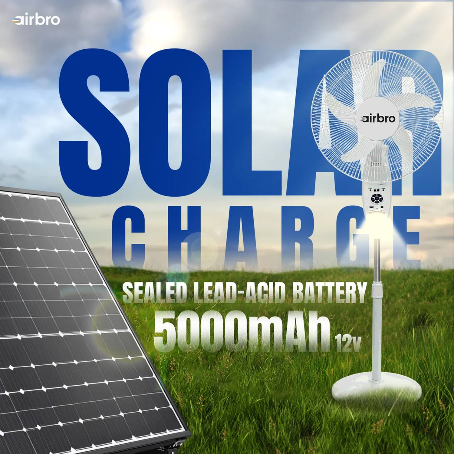 airbro SOLAR CHARGE SEALED LEAD-ACID BATTERY 5000mAh 12v