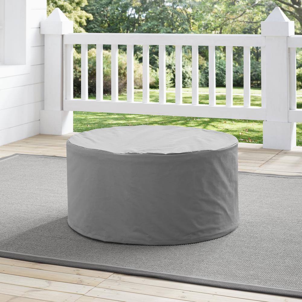 Alt View 2. Crosley Furniture - Catalina Round Outdoor Coffee Table Furniture Cover - Gray.