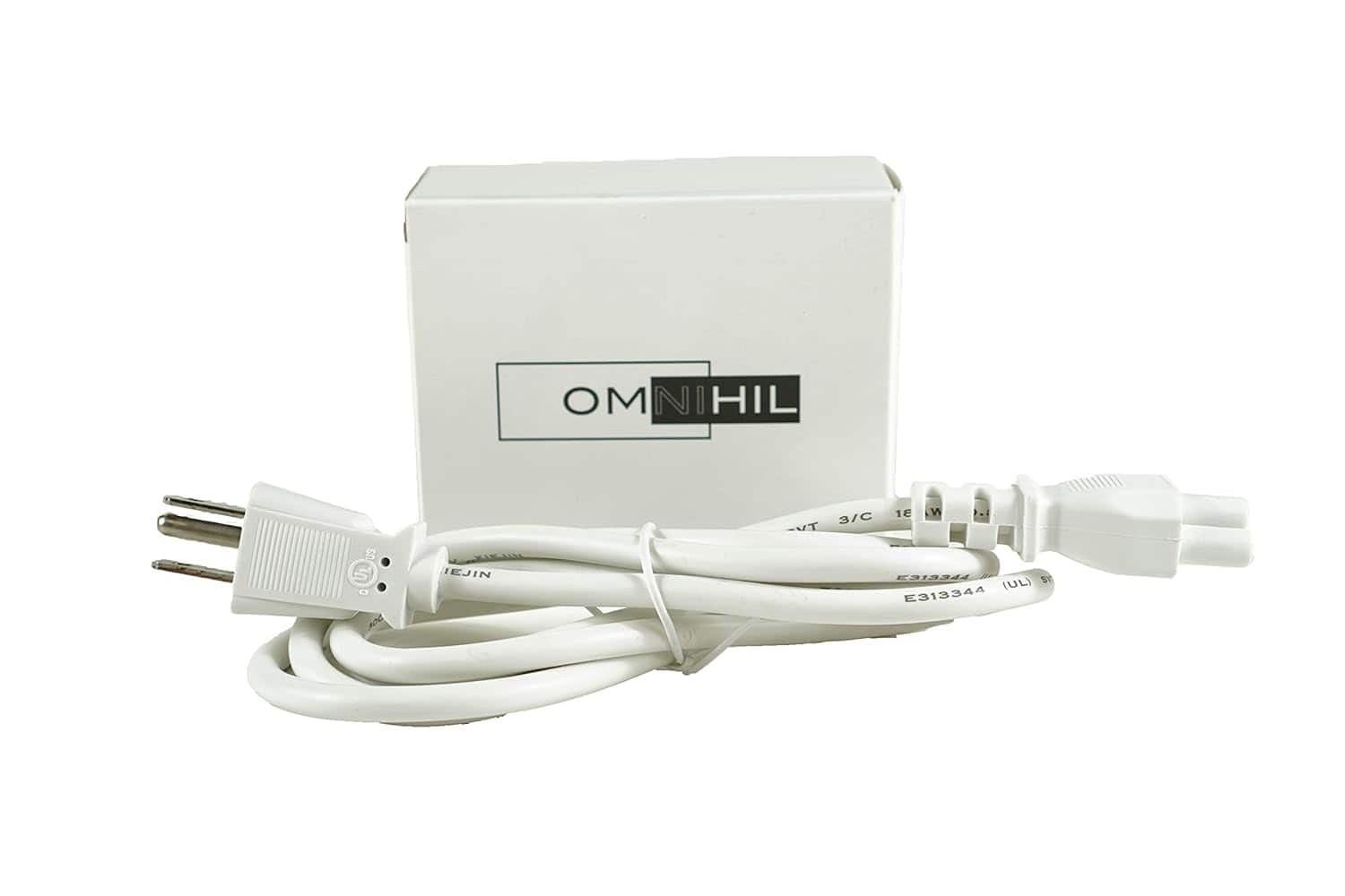 OMNIHIL - [UL Listed] White 8 Feet Long AC Power Cord Compatible with Epson EcoTank Pro ET-5880 Printer