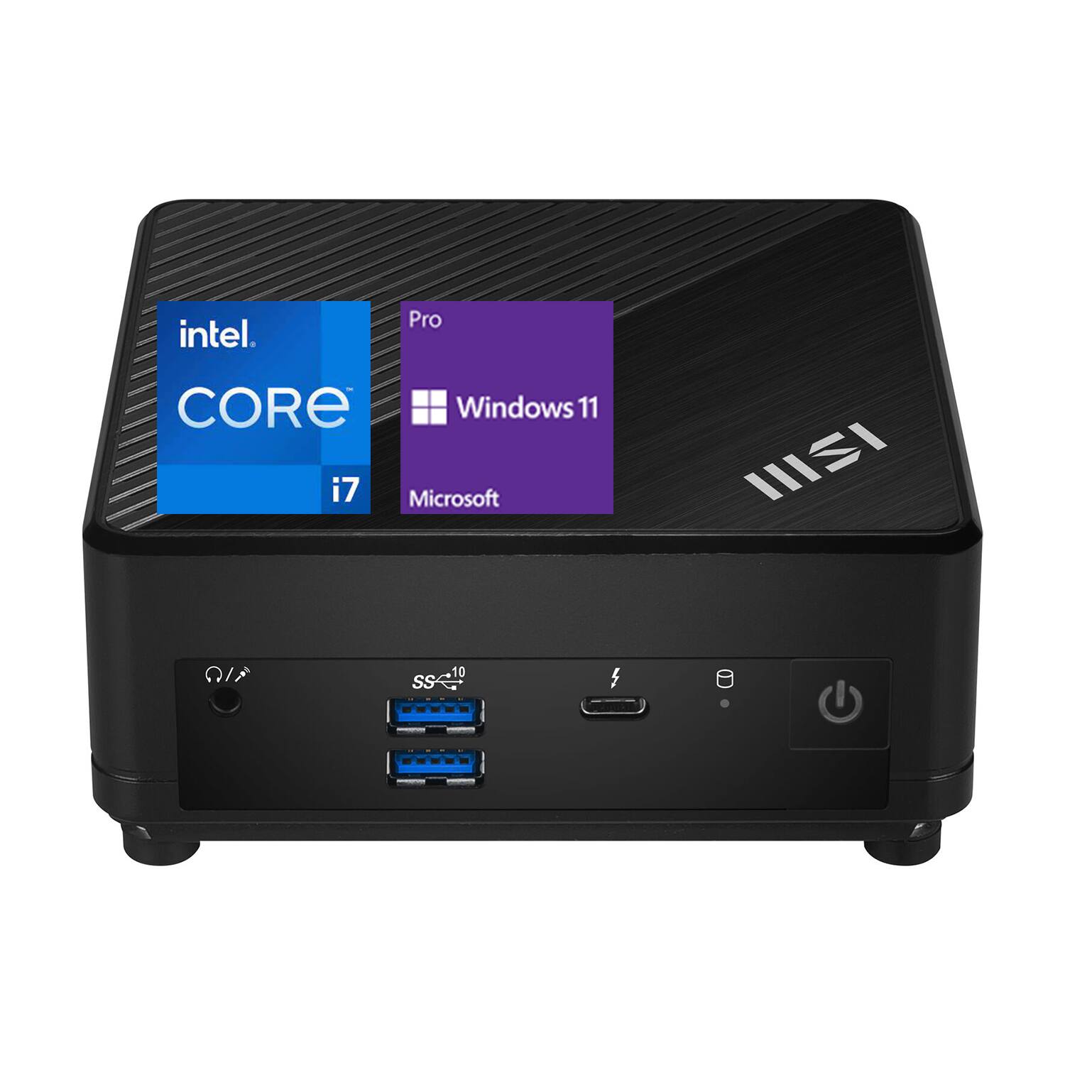 MSI - Cubi 5 Desktop - Intel Core i7-1255U with 16GB RAM – 512GB SSD - Windows 11 Pro – - Black