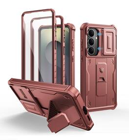 dexnor - for Samsung Galaxy S26 Plus Case with Upgraded Slide Camera Cover & Kickstand(2026) - Maroon Red