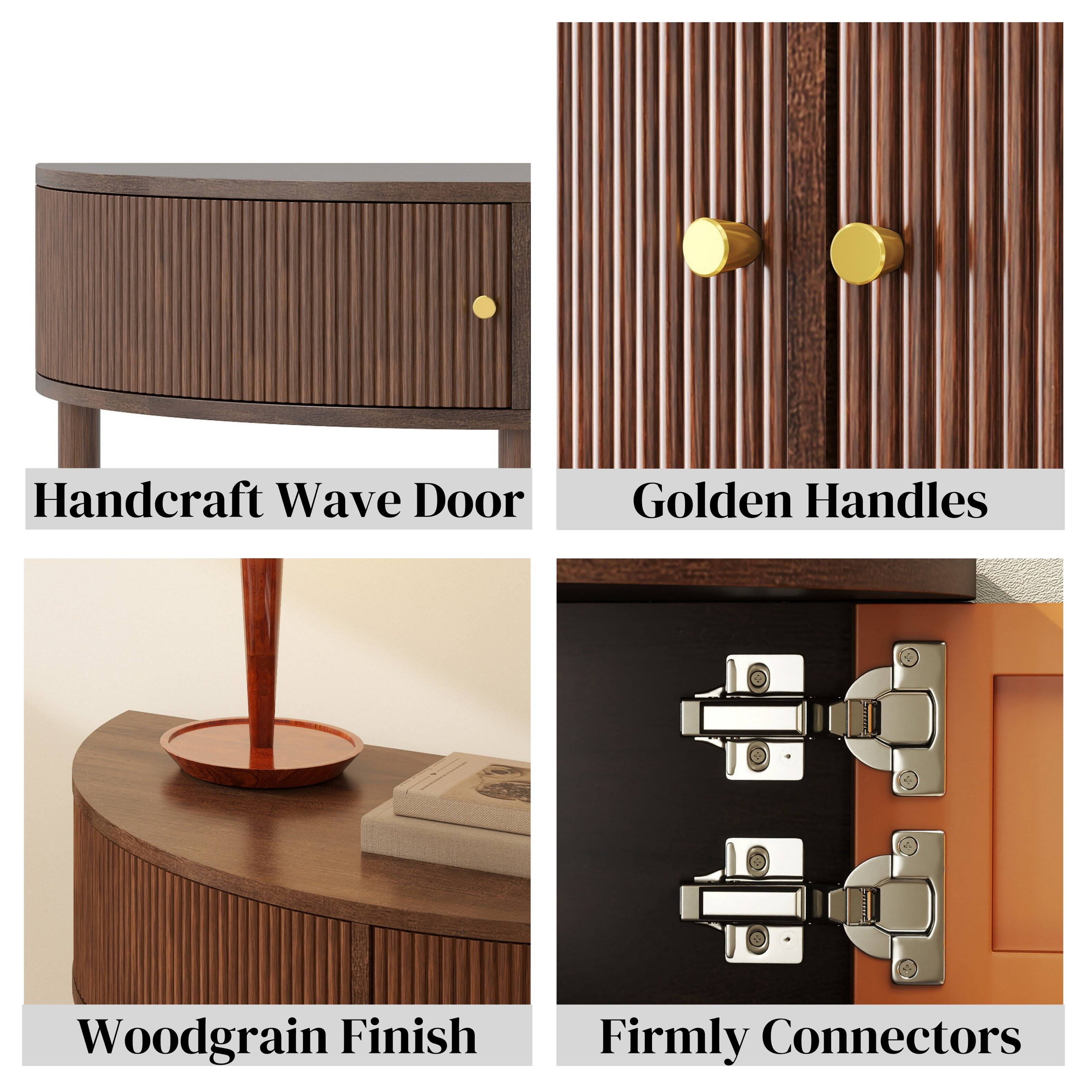 - Handcraft Wave Door
- Golden Handles
- Woodgrain Finish
- Firmly Connectors