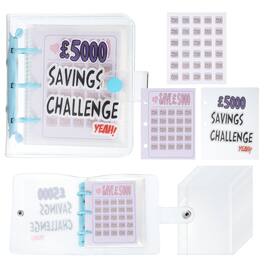 Unique Bargains - 5000 Pounds Savings Challenge Book, Money Saving Binder with 25 Reusable Envelopes for Budgeting & Financial Planning - Blue