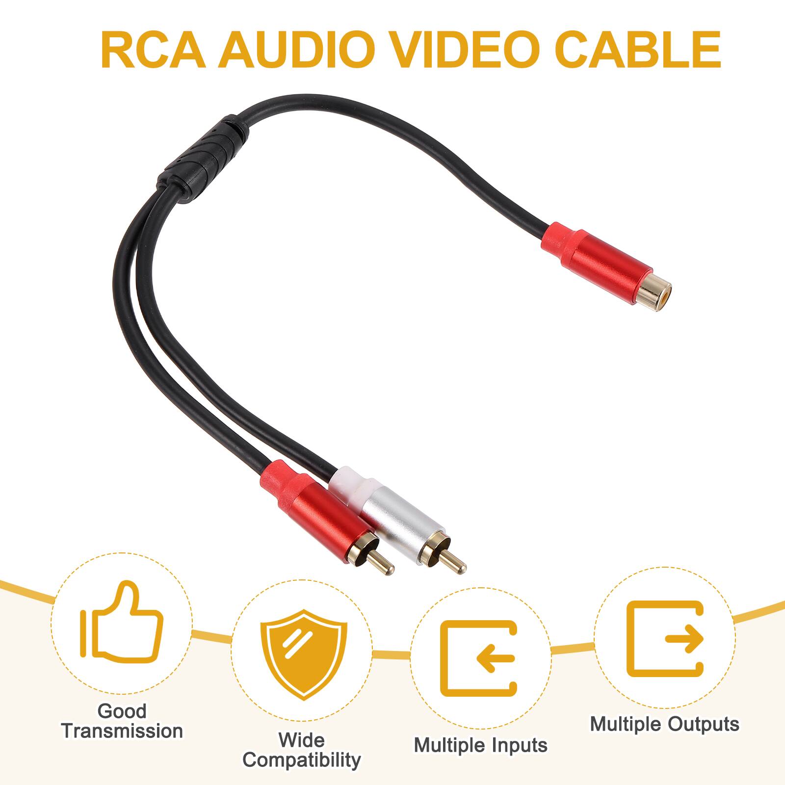 RCA AUDIO VIDEO CABLE

- Good Transmission
- Wide Compatibility
- Multiple Inputs
- Multiple Outputs