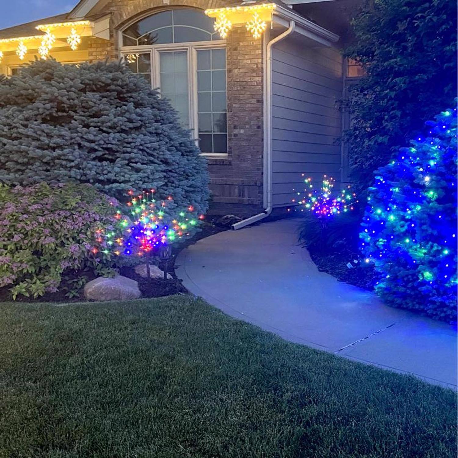 Back. Celebrations - Celebrations Platinum LED Multi Light Burst 32 in. Yard Decor - Multicolored.