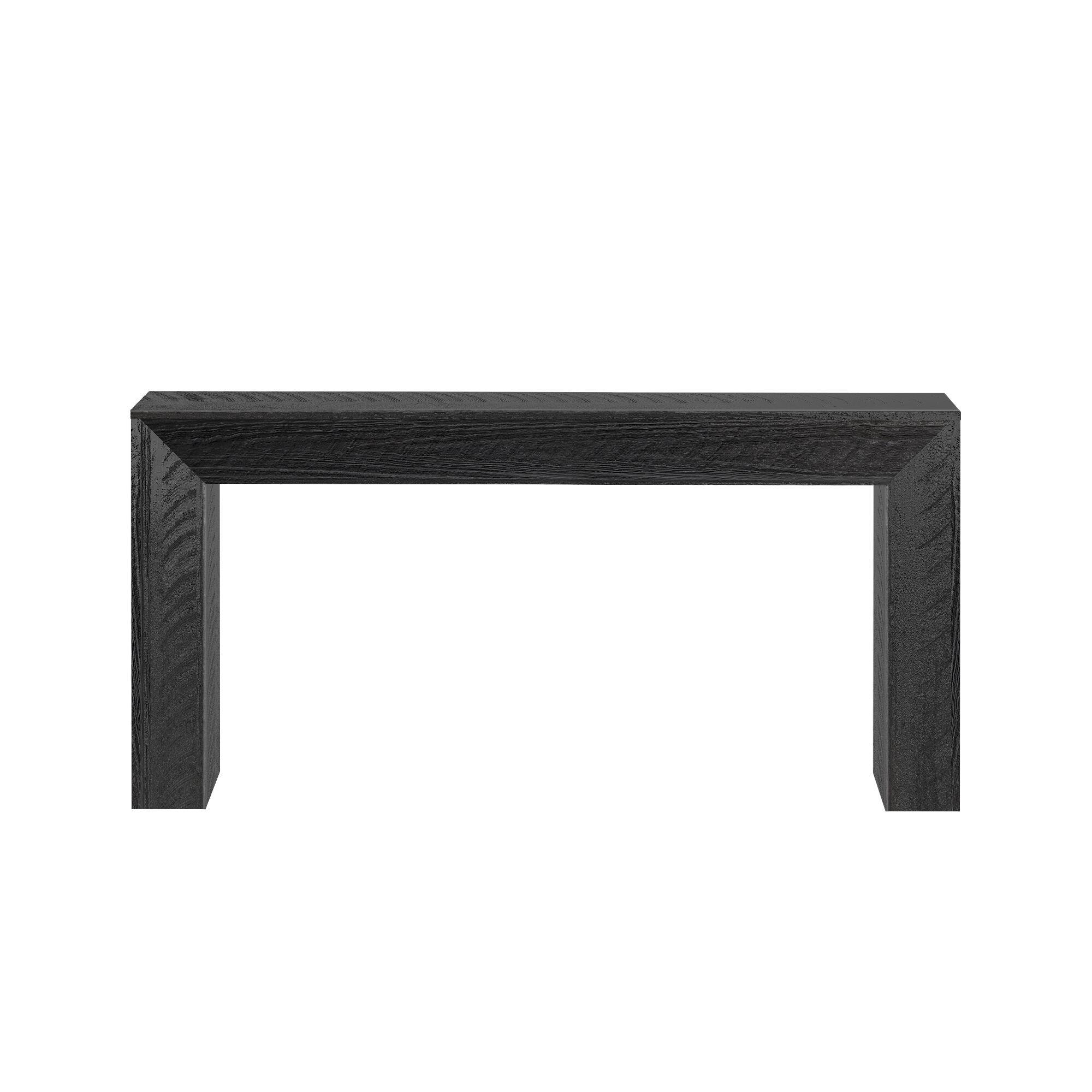 Alt View 6. Plank+Beam - Rustic Grand Console (66in / 1676mm), Rustic Char - Rustic Black.