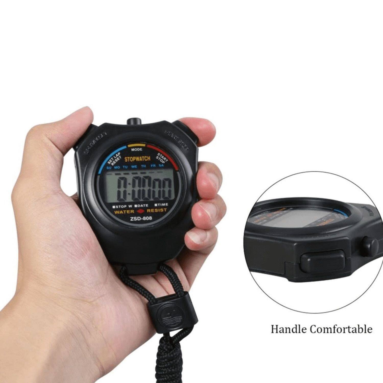MODE STOPWATCH START SET LAP W MO TU WE TH FR SA W STOP W DATE TIME WATER RESIST ZSD-808 Handle Comfortable