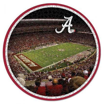 Front. WinCraft - Alabama Crimson Tide Round 500-Piece Puzzle - Multicolor.